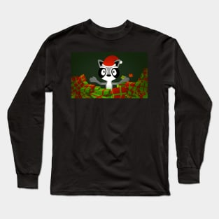 Holiday Trash Panda Surrounded By Gifts Long Sleeve T-Shirt